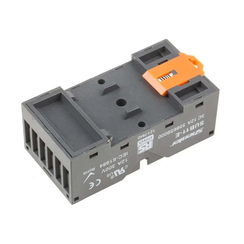 RS PRO 11 Way DIN Rail Relay Socket, 300V, Screw Terminals, 12A, for RS PRO RUB Relays 121-7840