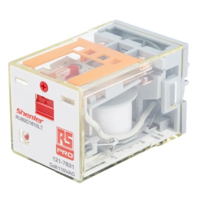 RS PRO Power Relay DPDT 110V AC Coil, 10A Switching Current RUB Series, Plug-In 121-7831