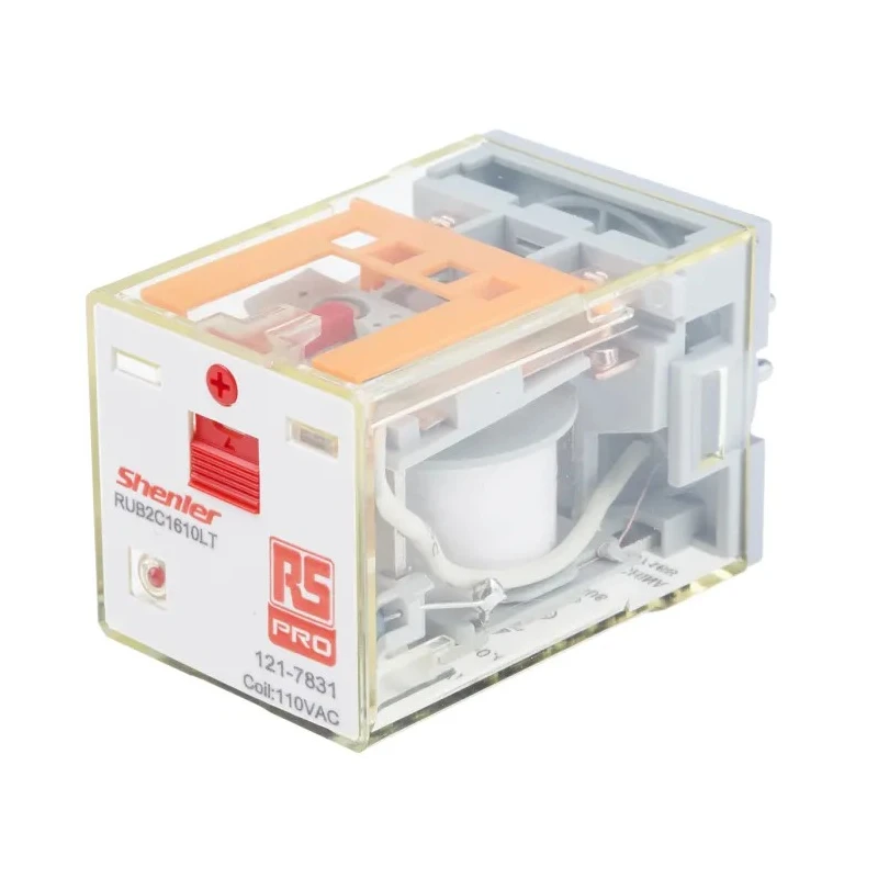 RS PRO Power Relay DPDT 110V AC Coil, 10A Switching Current RUB Series, Plug-In 121-7831