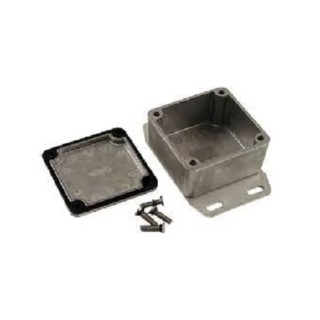 Hammond Flanged 1590 Series Die Cast Aluminium Enclosure IP65 51x51x31mm Natural Lid 1590WLBF