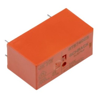TE Connectivity PCB Power Relay 5V DC Coil, SPDT, 12A, Silver Nickel Alloy Contacts RTB74005