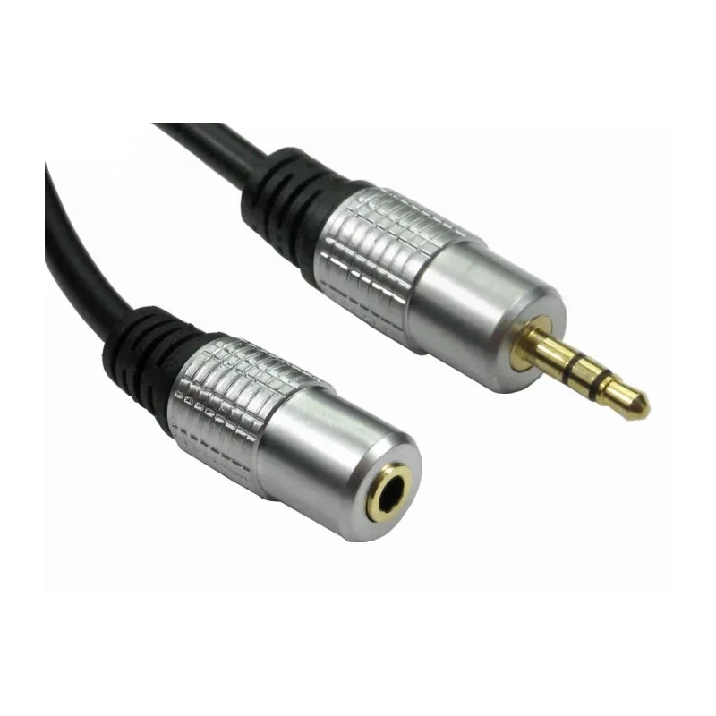 RS PRO Male 3.5 mm Stereo Jack to Female 3.5 mm Stereo Jack Auxiliary Cable, Black, 10 m 229-9930