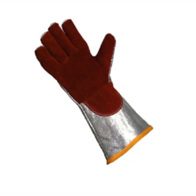 Liscombe Red Leather Work Gloves Size 9, Aluminised Coating, Heat Resistant L15-314