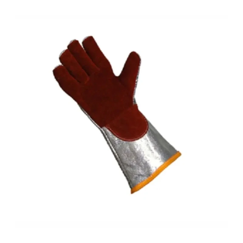 Liscombe Red Leather Work Gloves Size 9, Aluminised Coating, Heat Resistant L15-314