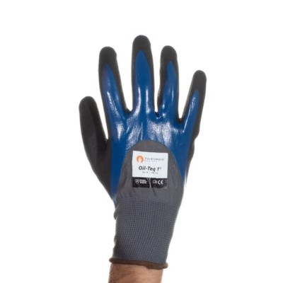 Tornado Oil-Teq 1 Black and Blue Nylon Work Gloves, Polymer Coating, Size 9 OIL1-09