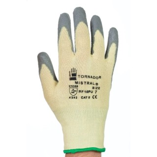 Tornado MISTRAL Yellow Lycra Work Gloves Polyurethane Coating Size 10 RF10PU-10