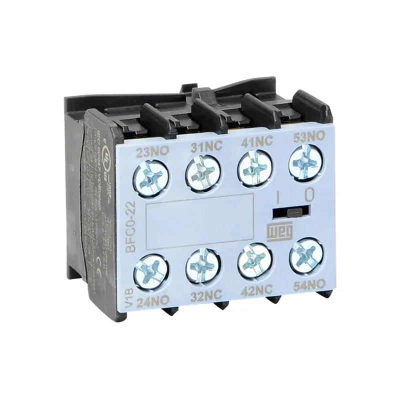 WEG Auxiliary Contact Block 4 Contacts, 2 NC/2 NO, Front Mount, Screw Terminal, 10A, 690V AC BFC0-22
