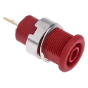 RS PRO Red Female Banana Socket, 4 mm, Tab Termination, 1000V 24A, Gold Plated, 31.5mm Panel Mount 23.3000-22