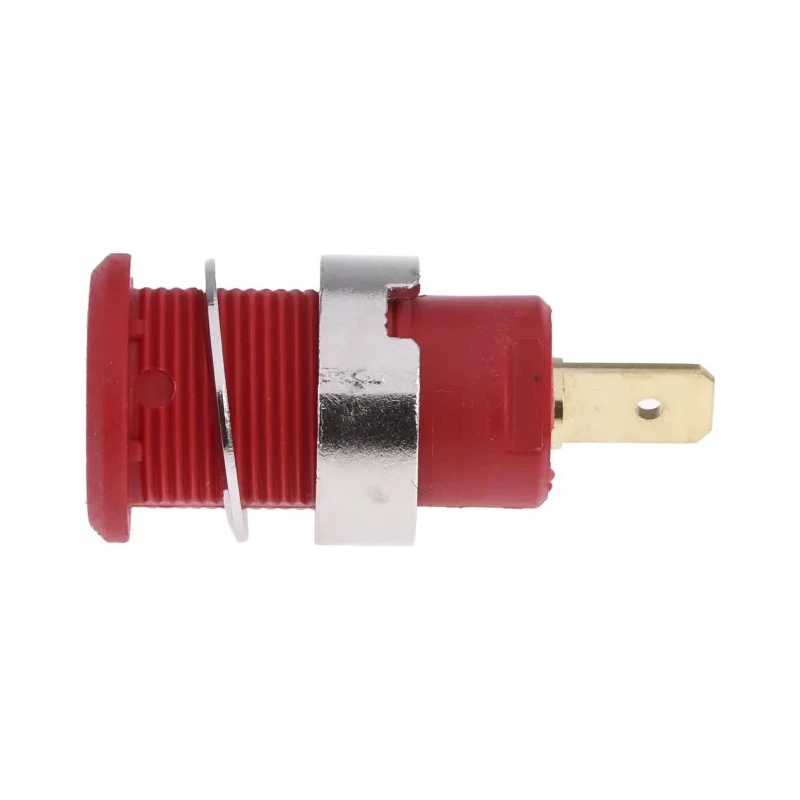 RS PRO Red Female Banana Socket, 4 mm, Tab Termination, 1000V 24A, Gold Plated, 31.5mm Panel Mount 23.3000-22