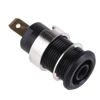 Staubli Black Female Banana Socket 4 mm 1000V 24A Tab Termination Gold Plated 23.3000-21