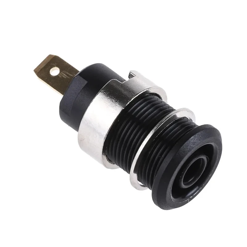 Staubli Black Female Banana Socket 4 mm 1000V 24A Tab Termination Gold Plated 23.3000-21