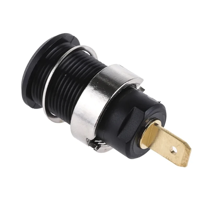 Staubli Black Female Banana Socket 4 mm 1000V 24A Tab Termination Gold Plated 23.3000-21