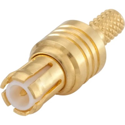 Rosenberger 29 Series MCX Coaxial Connector Cable Mount Male, 50 Ohm, Straight Crimp, Gold-Plated Brass Contact 29S111-102L5