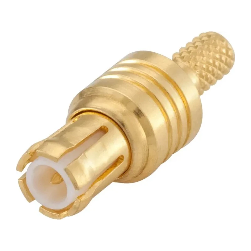 Rosenberger 29 Series MCX Coaxial Connector Cable Mount Male, 50 Ohm, Straight Crimp, Gold-Plated Brass Contact 29S111-102L5