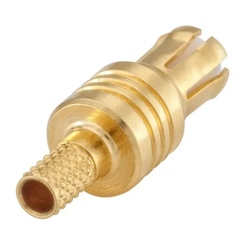Rosenberger 29 Series MCX Coaxial Connector Cable Mount Male, 50 Ohm, Straight Crimp, Gold-Plated Brass Contact 29S111-102L5