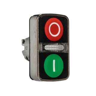 Schneider Electric Harmony XB4 Series Green, Red Momentary Push Button Head, 22 mm Cutout, Round Style ZB4BW7A3741