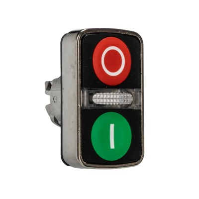 Schneider Electric Harmony XB4 Series Green, Red Momentary Push Button Head, 22 mm Cutout, Round Style ZB4BW7A3741
