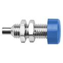 Schutzinger Blue Female Banana Socket, 4 mm Plug-In, 33 V AC, 70 V DC, 32A, Nickel Plated, BU 403 Ni / BL