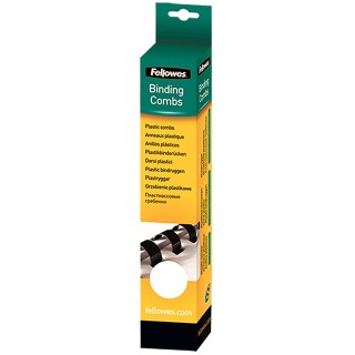 Fellowes White A4 Plastic Binding Comb, 12 mm Diameter, 80 Sheet Capacity, Pack of 25 5331203
