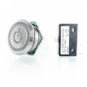 ITW Switches H48M Series Illuminated Push Button Switch, Latching, Panel Mount, SPDT, 19.6 mm Cutout, White LED H48M-213W