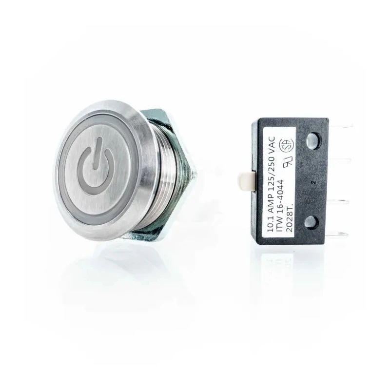 ITW Switches H48M Series Illuminated Push Button Switch, Latching, Panel Mount, SPDT, 19.6 mm Cutout, White LED H48M-213W