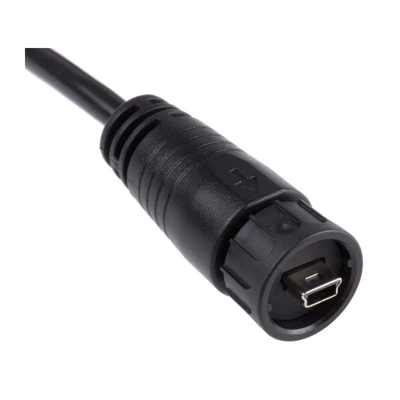 RS PRO Waterproof USB Cable Male Mini USB Type B to Male USB Type A, USB 2.0, Black, 2m 122-3019