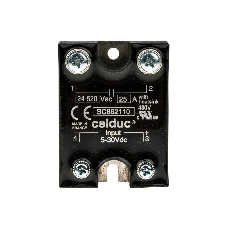 Celduc Solid State Relay Panel Mount 25A 400V AC IP20 Zero Cross SC862110