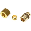 Legris Pneumatic Fitting Brass Pipe Compression Coupler, Male BSPT 1/4 in to Female Metric 10 mm 0105 10 13