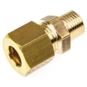 Legris Pneumatic Fitting Brass Pipe Compression Coupler, Male BSPT 1/4 in to Female Metric 10 mm 0105 10 13