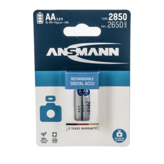 Ansmann AA Nickel Metal Hydride Rechargeable Battery 2.85 Ah 1.2V Pack of 2 5035082