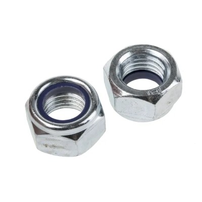 RS PRO Bright Zinc Steel Locknut M12 DIN 985 Nylon Insert 122-4375