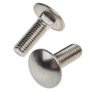 RS PRO Plain Stainless Steel Coach Bolt M8 x 25 mm, Square Neck, A2 Grade, DIN 603, 122-4425
