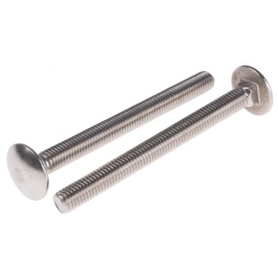 RS PRO Plain Stainless Steel Coach Bolt M8 x 90 mm, A2 Grade, Square Neck, DIN 603, 122-4433