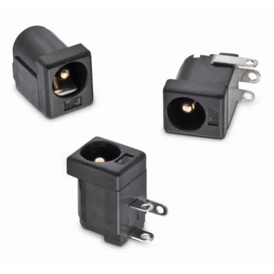 Wurth Elektronik WR-DC Right Angle DC Socket, Panel Mount, 5A, 24.0V, 9mm Length, Gold/Tin Plated Contacts 694108301002