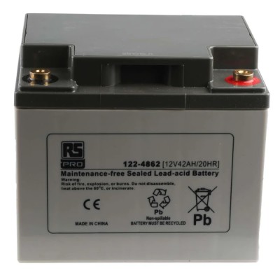 RS PRO Sealed Lead Acid Battery 12V 42Ah AGM T6 Terminal 170mm x 197mm 122-4862