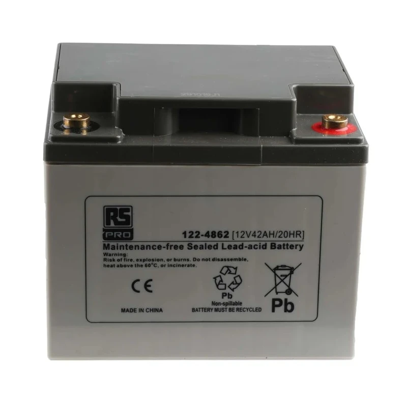 RS PRO Sealed Lead Acid Battery 12V 42Ah AGM T6 Terminal 170mm x 197mm 122-4862