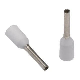 JST Insulated Crimp Bootlace Ferrule, 8 mm Pin Length, 1 mm Pin Diameter, Polypropylene, White, FTR0.5-8