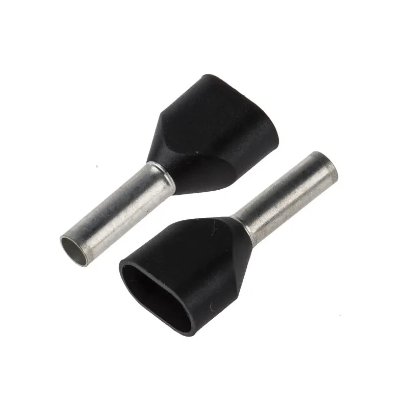 JST TWE1.5-8 Insulated Crimp Bootlace Ferrule, 8mm Pin Length, 2.3mm Pin Diameter, Black for 16 AWG Wire