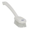 Vikan White Scrubbing Brush, 22 mm Bristle Length, Polyester Bristles, Ergonomic Handle, Medium Utility 30885