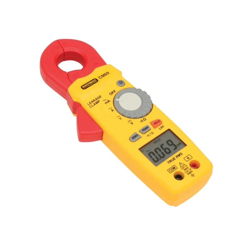 Martindale Leakage Clamp Meter, True RMS, 60A Max, 600V AC/DC, LCD Backlight, CAT III/IV, CM69