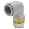 SMC Brass Pneumatic Male Elbow Fitting, 8mm Push-in, R 1/8 in, 90°, KQ2L08-G01N