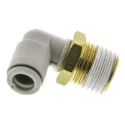 SMC Brass Pneumatic Male Elbow Fitting, G 1/8 Thread, 6mm Push-In, 90° Angle, KQ2L06-G01N