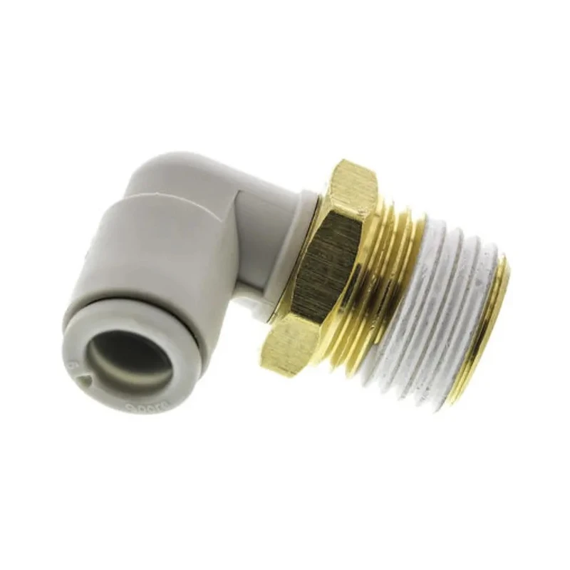 SMC Brass Pneumatic Male Elbow Fitting, G 1/8 Thread, 6mm Push-In, 90° Angle, KQ2L06-G01N