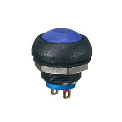 APEM IS Series Push Button Switch Momentary Panel SPST Round Blue Actuator IP67 48V DC 32V AC ISR3SADB00