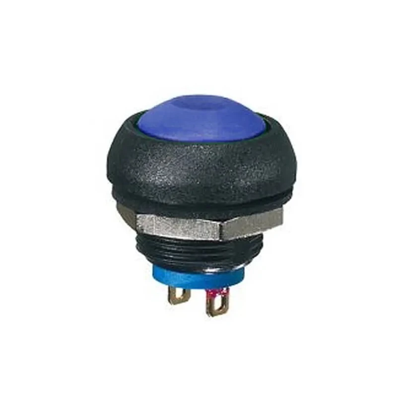 APEM IS Series Push Button Switch Momentary Panel SPST Round Blue Actuator IP67 48V DC 32V AC ISR3SADB00