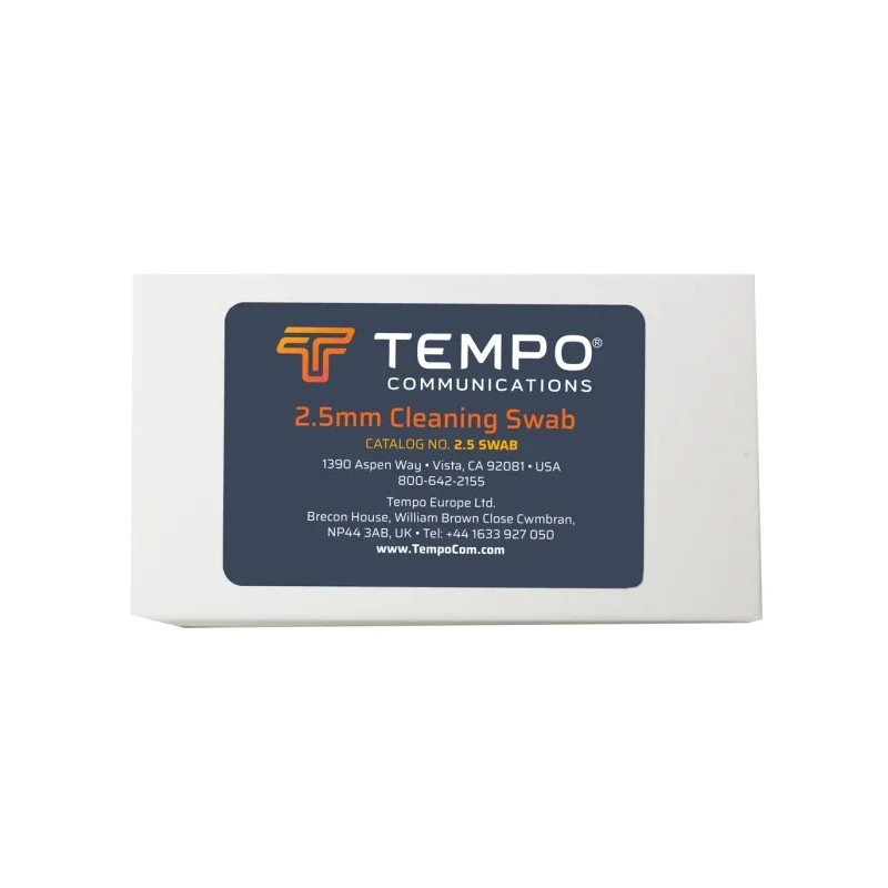 Tempo Fibre Optic Cleaning Swab for Fibre Optics, 2.5 mm, Pack of 100 2.5 SWAB