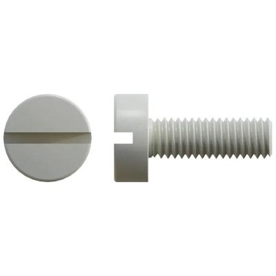 RS PRO Slot Cheese Nylon Machine Screw M4, Slot Drive, Cheese Head, 25 mm Length 232-6947
