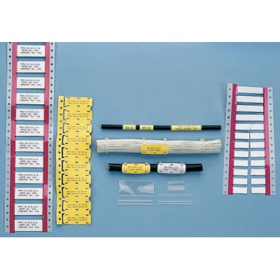 TE Connectivity Yellow Print Heat Shrink Label Sleeve, UV Resistant, TMS-CCUV-SLEEVE-4
