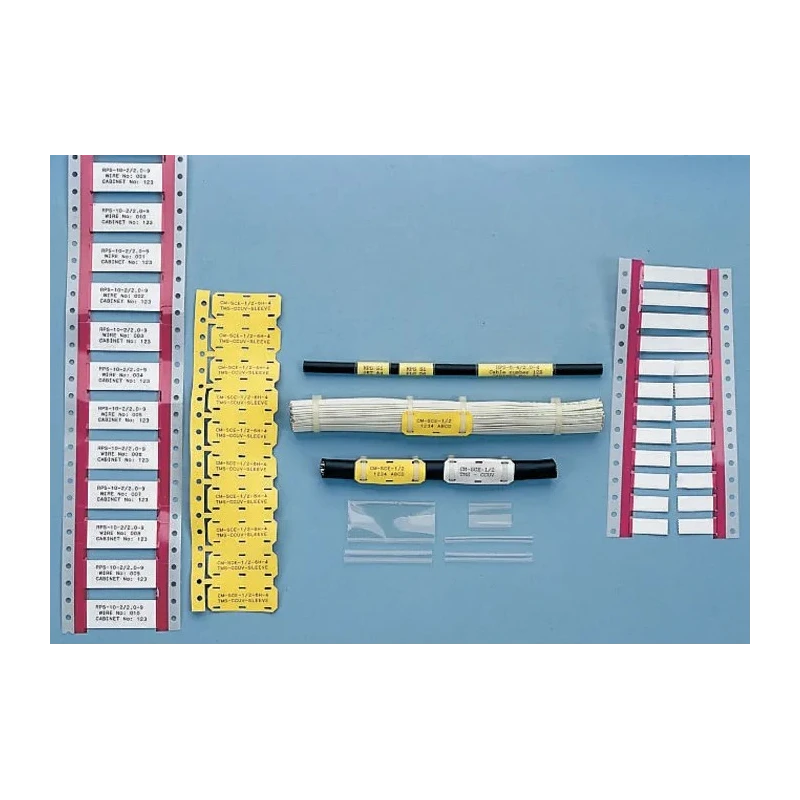 TE Connectivity Yellow Print Heat Shrink Label Sleeve, UV Resistant, TMS-CCUV-SLEEVE-4