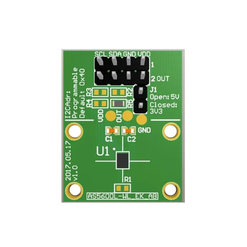 ams OSRAM Position Sensor Adapter Board AS5600L-WL_EK_AB for AS5600L, Magnetic Sensor Evaluation, RoHS, Austria